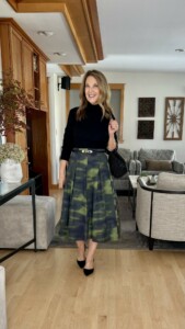 S-DEER - Pleated Skirt With Turtleneck Sweater - StylishSandy