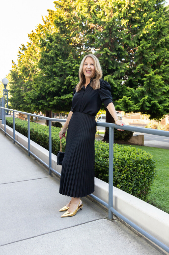 Black skirt and top