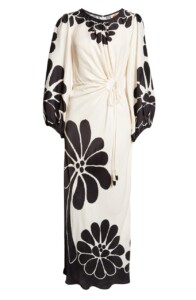 Black and white floral maxi dress
