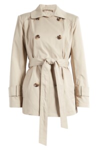 belted Cropped classic trench coat