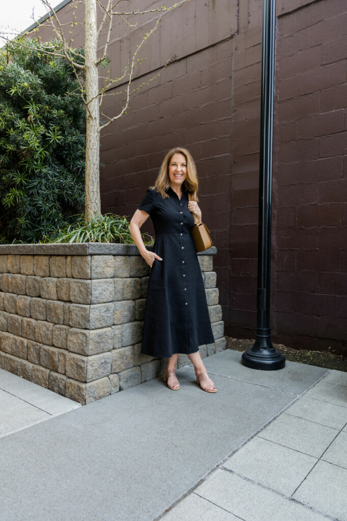 Black shirt dress