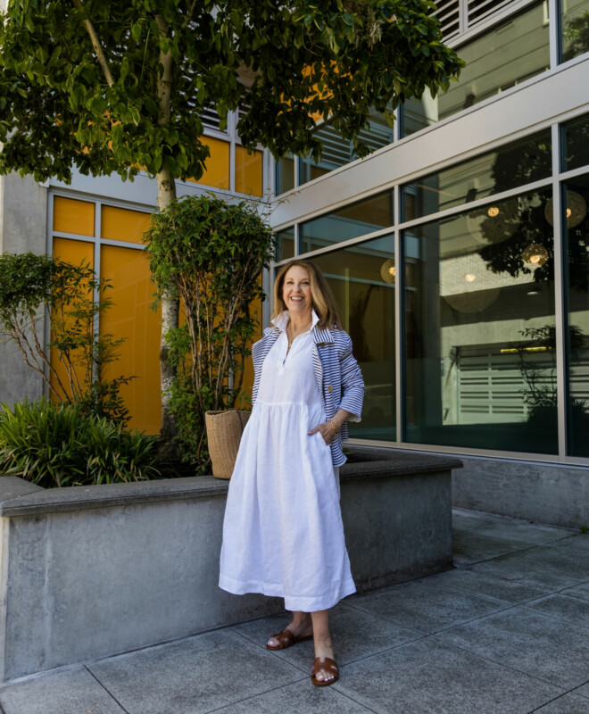 Daphne popover dress and peacoat