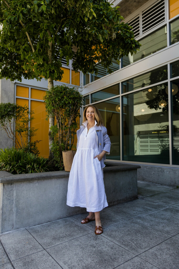 Daphne popover dress and peacoat