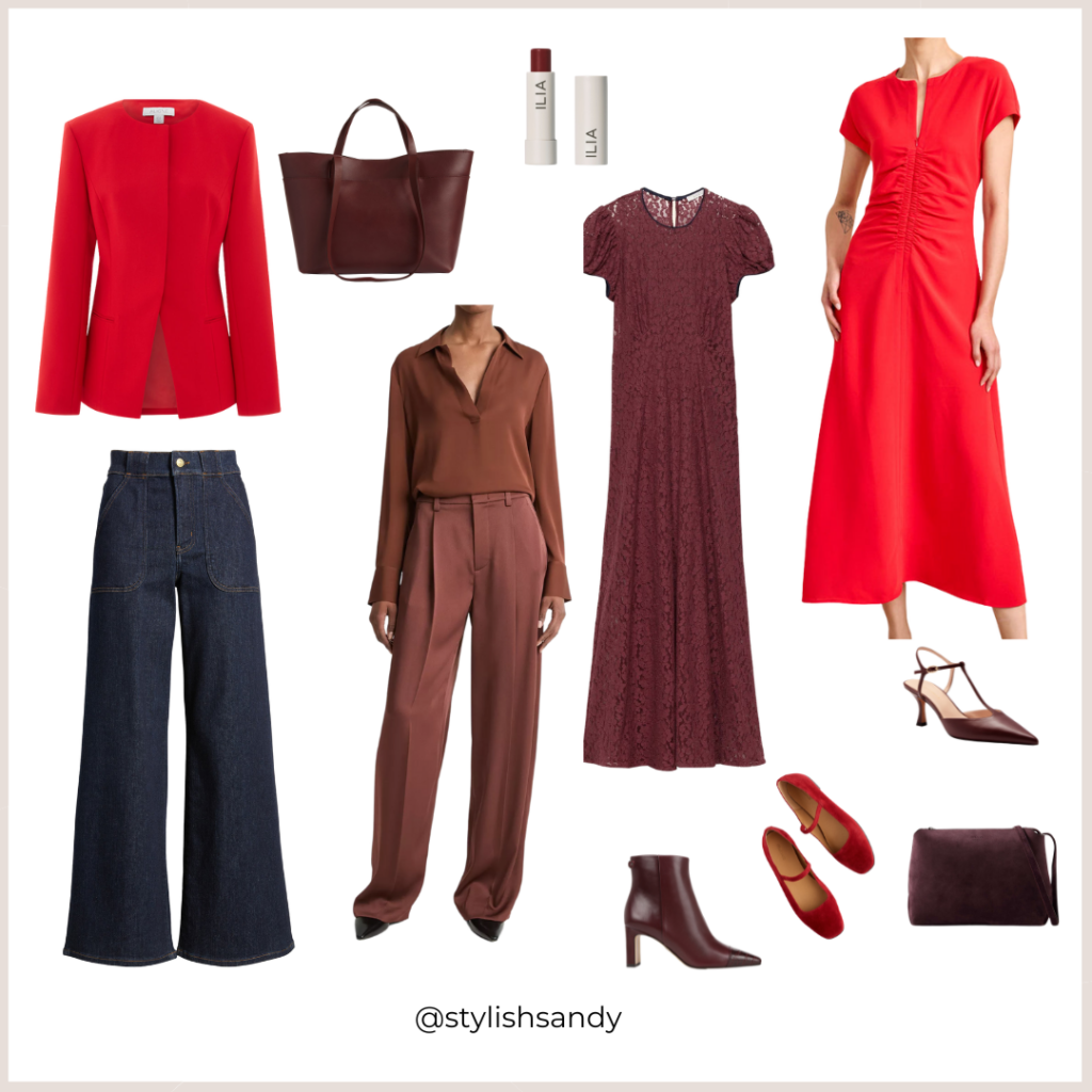 Red and burgundy tones for fall