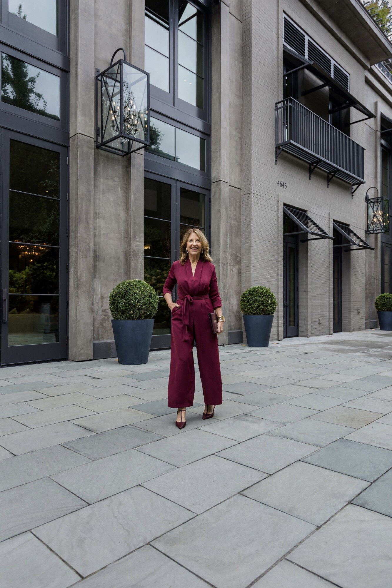 burgundy jumpsuit