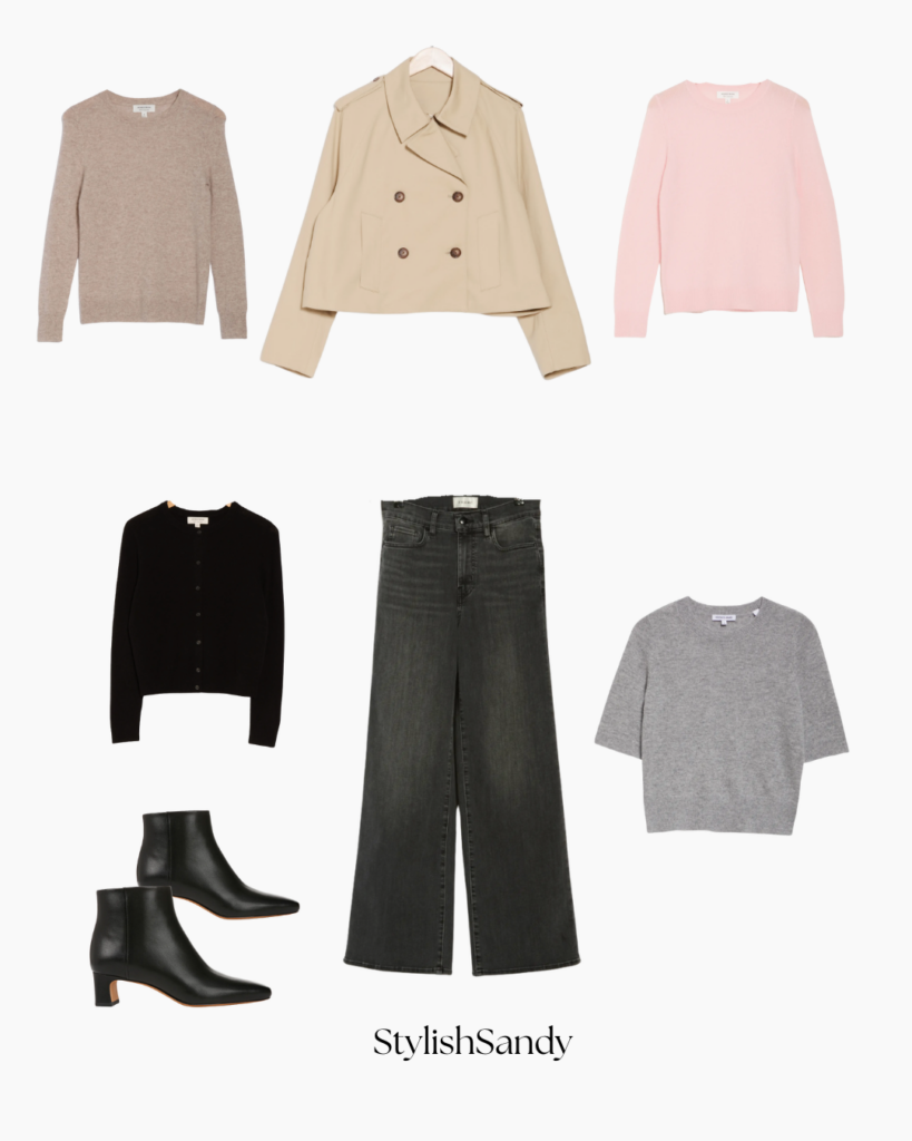 Nordstrom Rack finds cashmere, boots, and frame slim palazzo jeans.