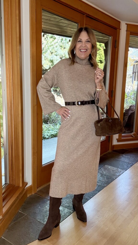 pomader knit dress with dolce bita boots