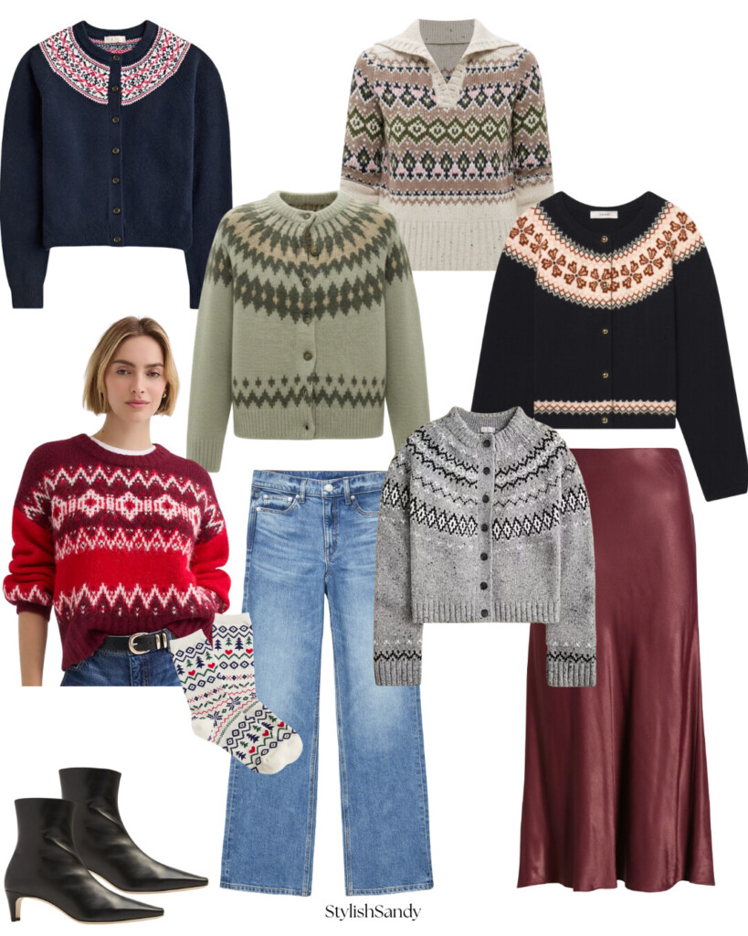 variety of fair isle sweaters fro the season