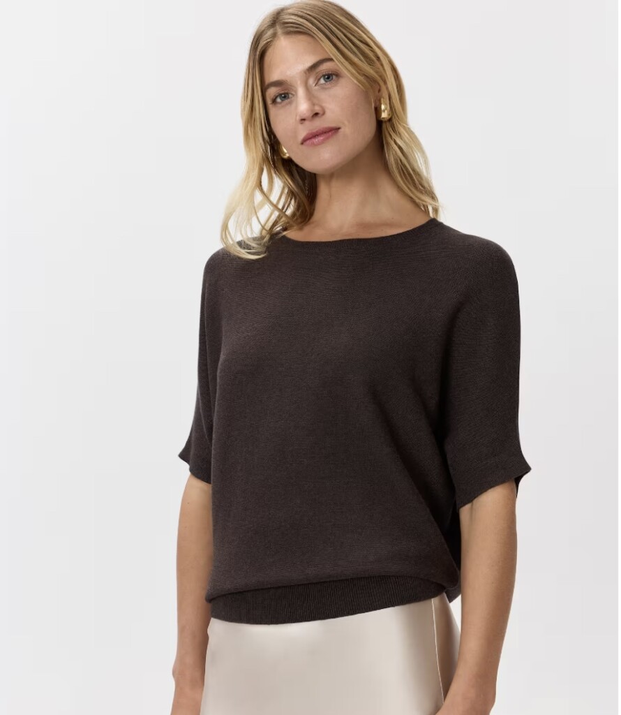 cotton cashmere dolman sleeve sweater