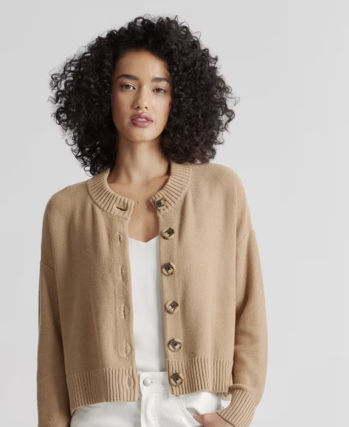 Quince cropped cotton cardigan