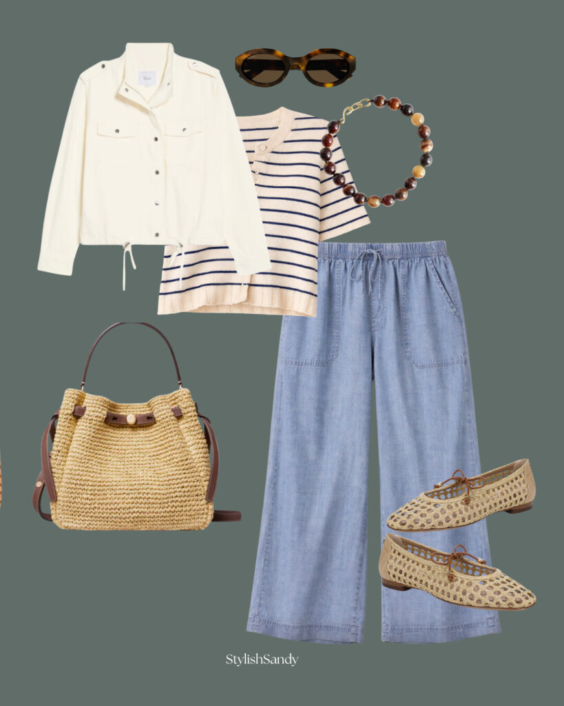 splendid pants, sweater and rails jacket - spring look