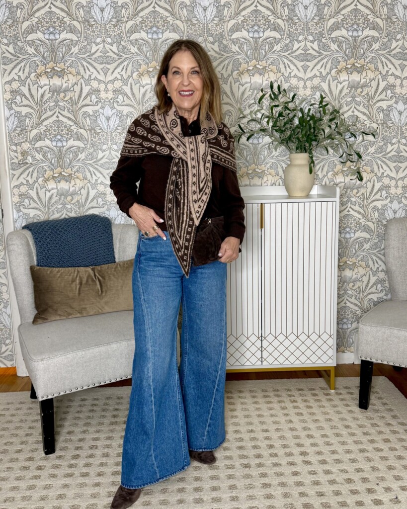 Mother Lemon Twist, Madewell polo sweater, splendid scarf